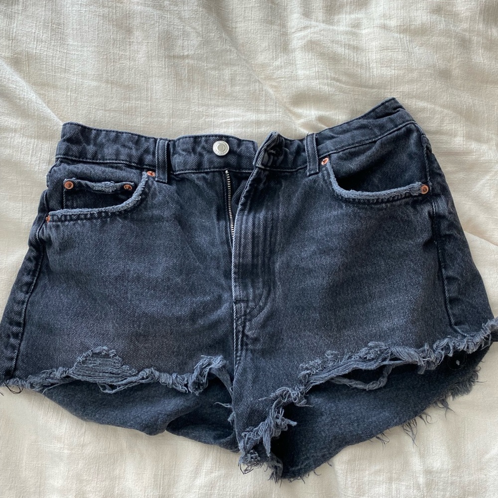 Zara black jean shorts